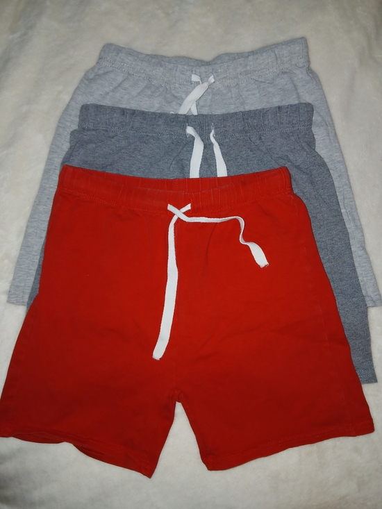 Other - Kids Drawstring Shorts 3-Pack - Red and Gray